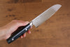 Seisuke Saiun VG10 Damascus Santoku 170mm Black Micarta Handle - Japanny - Best Japanese Knife