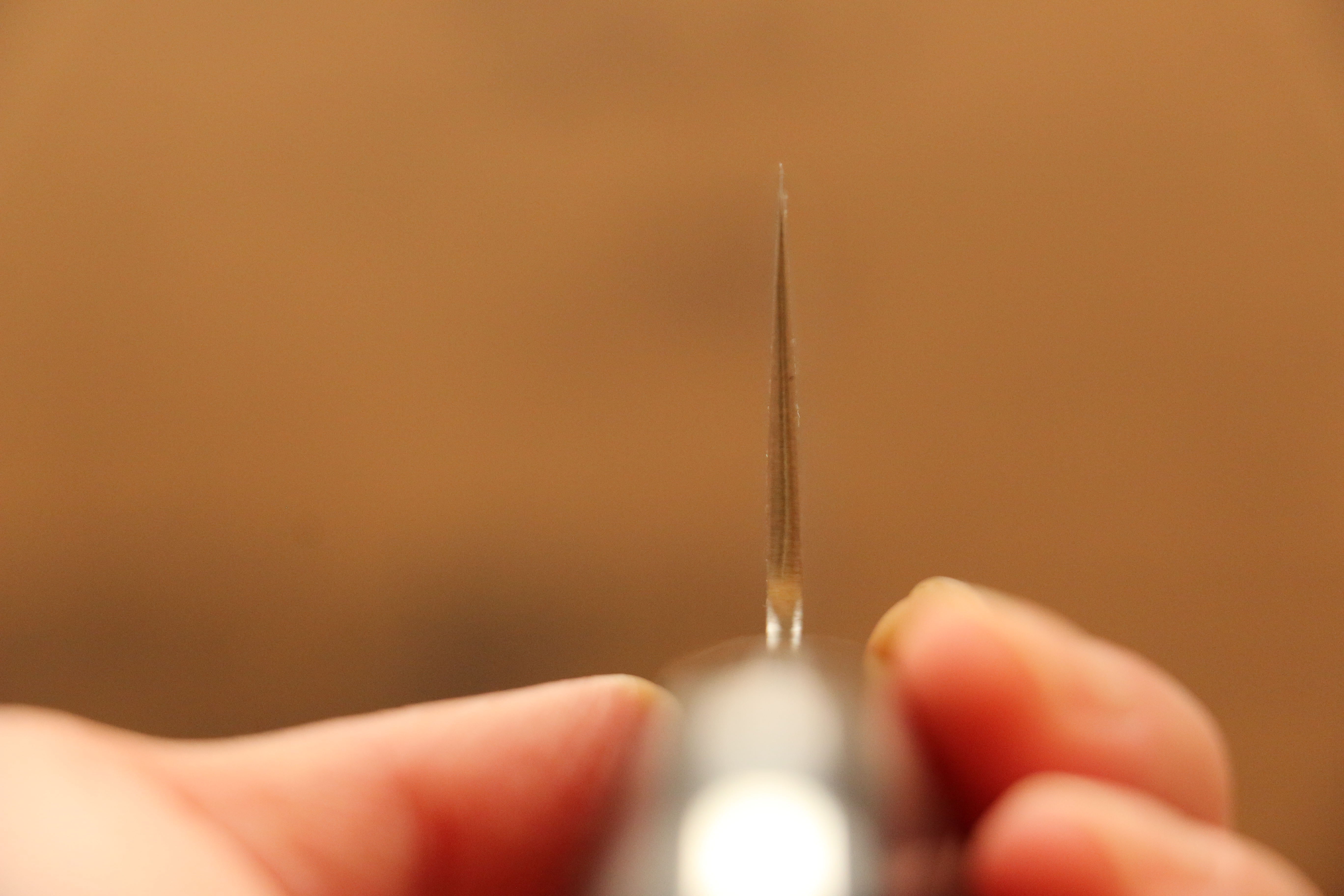 Seisuke Silver Steel No.3 Nashiji Santoku 180mm Red Pakka wood Handle - Japanny - Best Japanese Knife