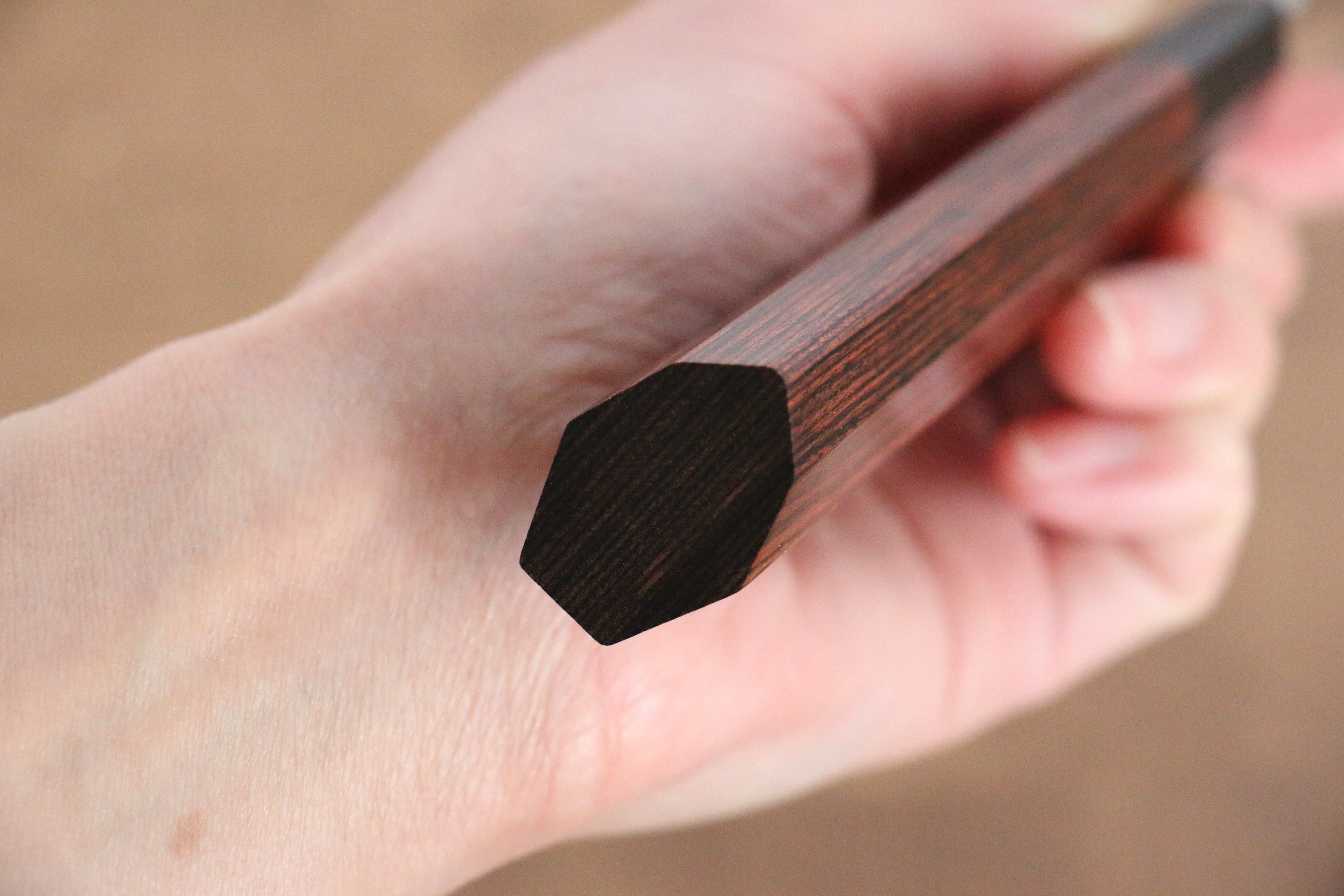 Seki Kanetsugu Heptagon Wood VG10 Hammered Petty-Utility 150mm Pakka wood (heptagonal) Handle - Japanny - Best Japanese Knife