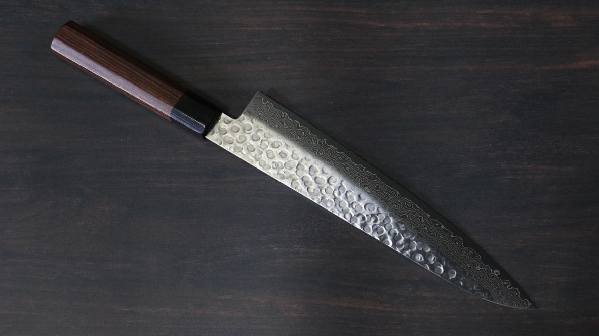 Seisuke AUS10 45 Layer Damascus Gyuto 240mm Shitan Handle - Japanny - Best Japanese Knife