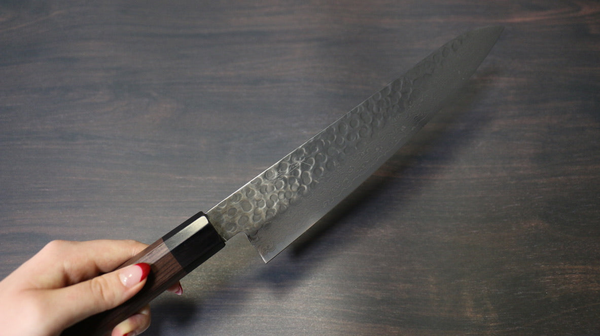 Seisuke AUS10 45 Layer Damascus Gyuto 240mm Shitan Handle - Japanny - Best Japanese Knife