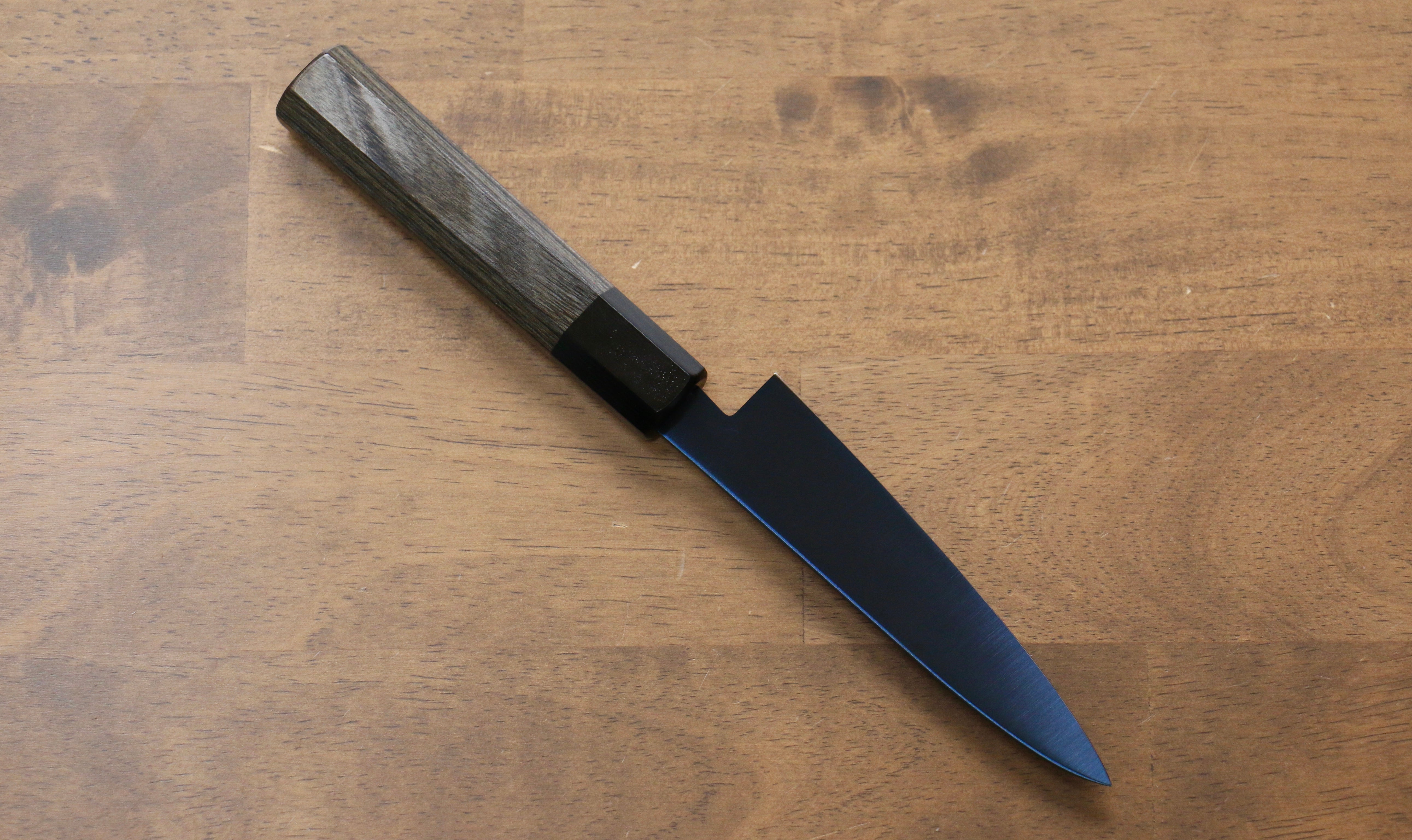 Seisuke SK-85 Ion plating Migaki Finished Petty-Utility 120mm Gray Pakka wood Handle - Japanny - Best Japanese Knife