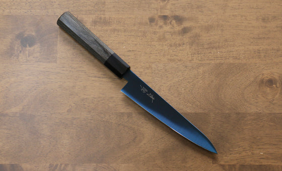 Seisuke SK-85 steel Ion plating Migaki Finished Petty-Utility 150mm Gray Pakka wood Handle - Japanny - Best Japanese Knife