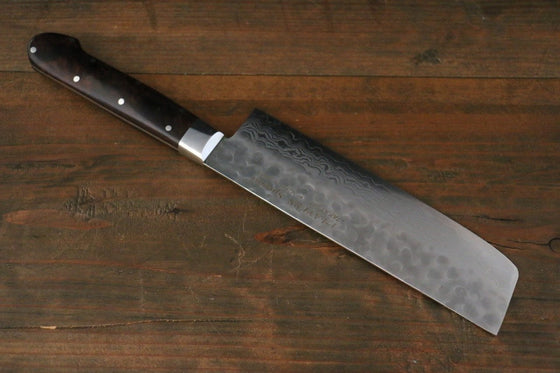 Sakai Takayuki VG10 17 Layer Damascus Nakiri 160mm Desert Ironwood Handle - Japanny - Best Japanese Knife