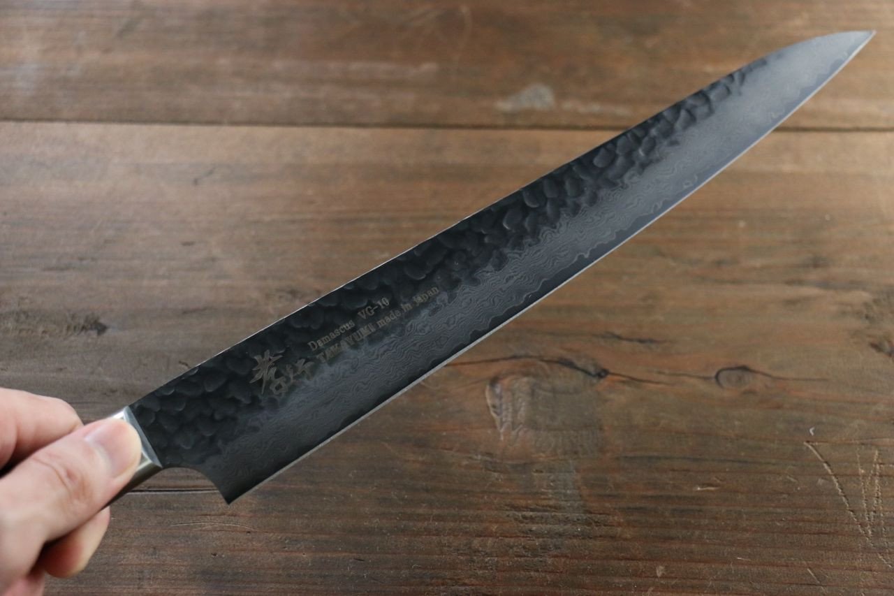 Sakai Takayuki VG10 33 Layer Damascus Sujihiki 240mm Mahogany Pakka wood Handle - Japanny - Best Japanese Knife