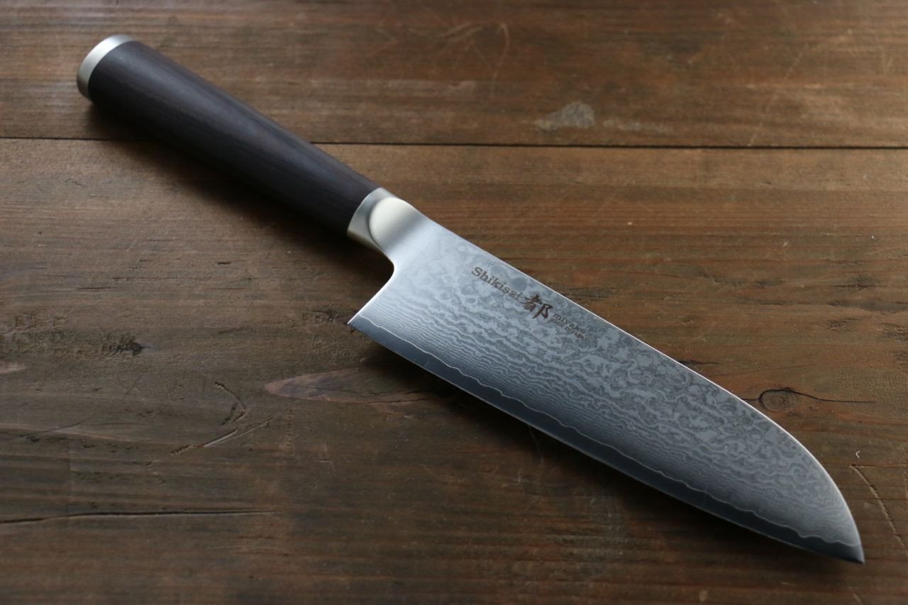 Miyako AUS8 33 Layer Damascus Santoku 165mm - Japanny - Best Japanese Knife