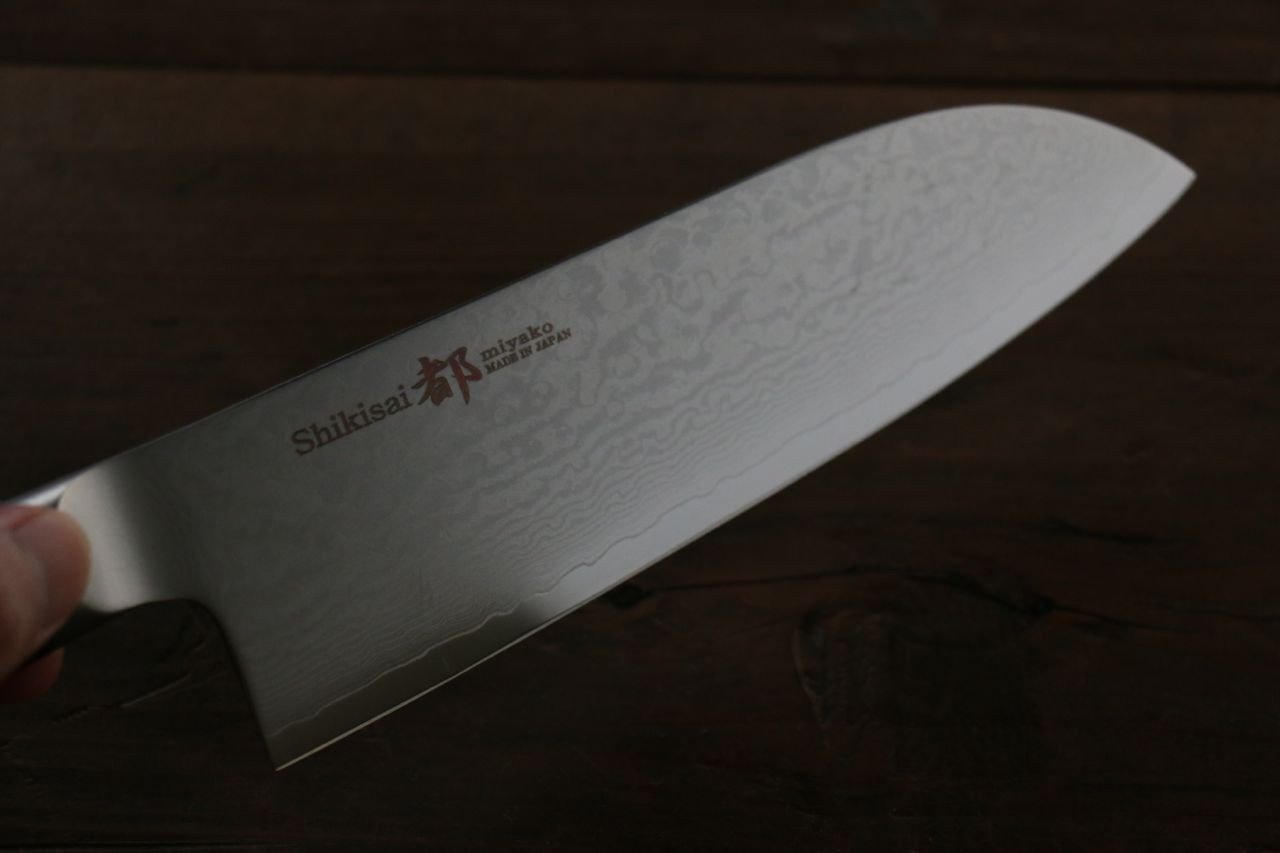 Miyako AUS8 33 Layer Damascus Santoku 165mm - Japanny - Best Japanese Knife