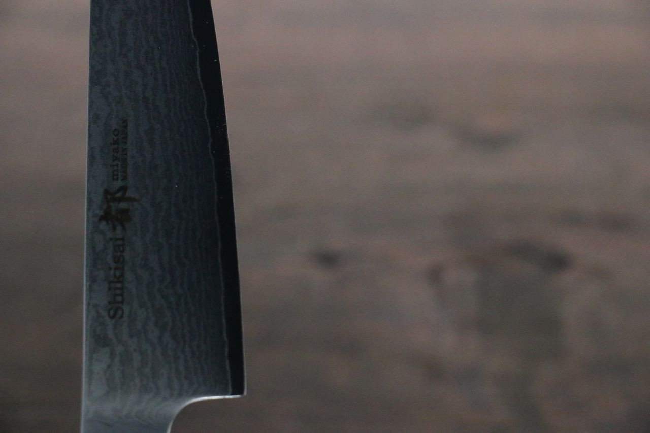Miyako AUS8 33 Layer Damascus Petty-Utility 130mm - Japanny - Best Japanese Knife