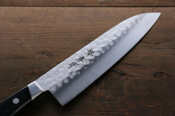 Sakai Takayuki Blue Steel Hammered 3 Layer Santoku 180mm - Japanny - Best Japanese Knife