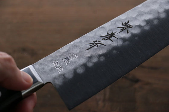 Sakai Takayuki Blue Steel Hammered 3 Layer Santoku 180mm - Japanny - Best Japanese Knife