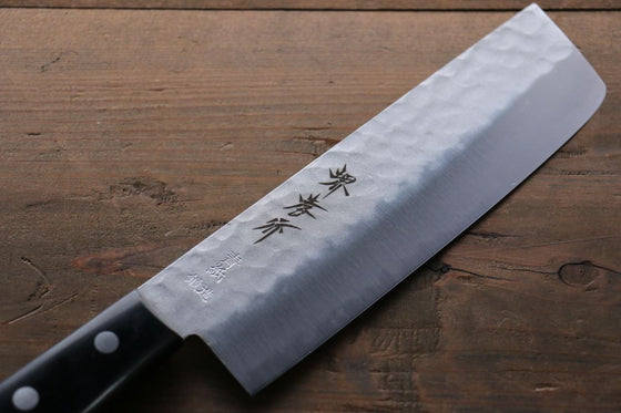 Sakai Takayuki Blue Steel Hammered 3 Layer Nakiri 165mm - Japanny - Best Japanese Knife