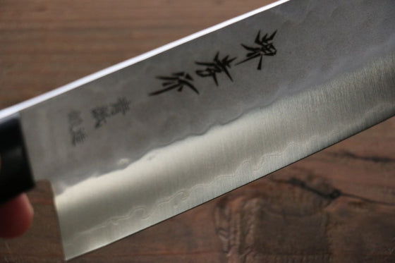 Sakai Takayuki Blue Steel Hammered 3 Layer Nakiri 165mm - Japanny - Best Japanese Knife