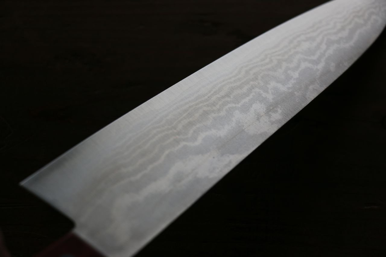Shigeki Tanaka VG10 17 Layer Damascus Gyuto 180mm Red Pakka wood Handle - Japanny - Best Japanese Knife