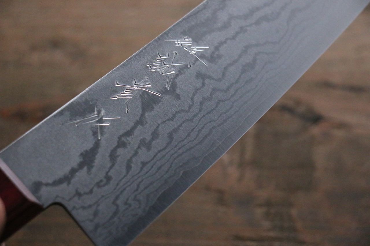 Shigeki Tanaka VG10 17 Layer Damascus Gyuto  210mm Red Pakka wood Handle - Japanny - Best Japanese Knife