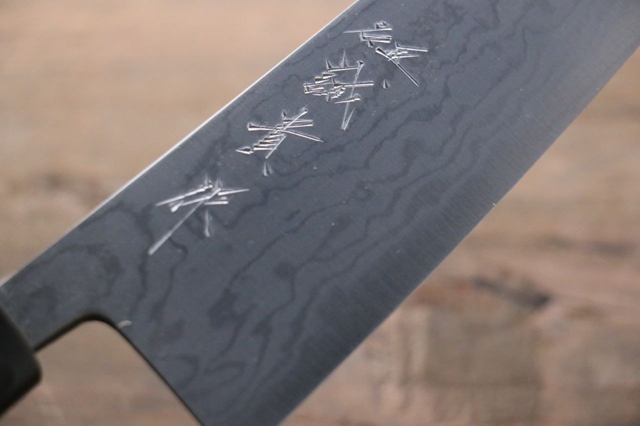 Shigeki Tanaka Blue Steel No.2 17 Layer Damascus Japanese Chef's Santoku Knife 165mm with Magnolia Handle (ferrule: Water Buffalo) - Japanny - Best Japanese Knife