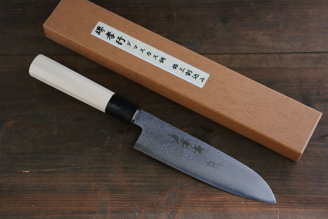 Sakai Takayuki Silver Steel No.3 Damascus Santoku 180mm - Japanny - Best Japanese Knife
