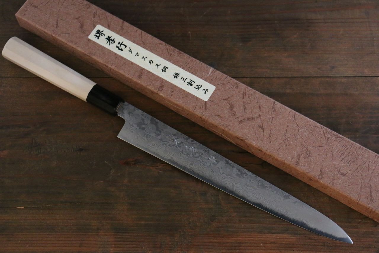 Sakai Takayuki Silver Steel No.3 Damascus Sujihiki 240mm - Japanny - Best Japanese Knife